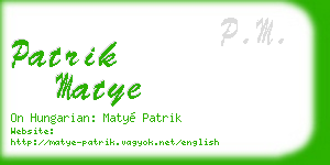 patrik matye business card